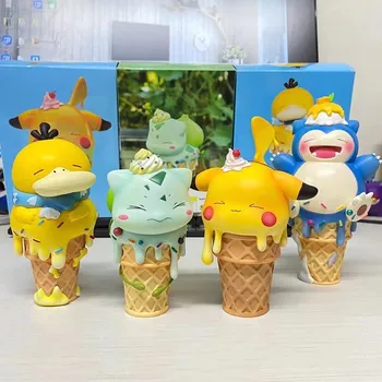 Pokemon Ice Cream Série Obrázok Anime Pikachu Hračku Bulbasaur Psyduck Snorlax Akcie Obrázok Zber Model Bábiky Hračky Pre Dieťa Darček
