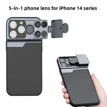 Pre iPhone 14 Pro Max 14 Plus 5 v 1 Vlog Objektív Prípade Kit 30X, Super Makro Objektív CPL Fisheye Objektív, Teleobjektív na iPhone 14 Príslušenstvo