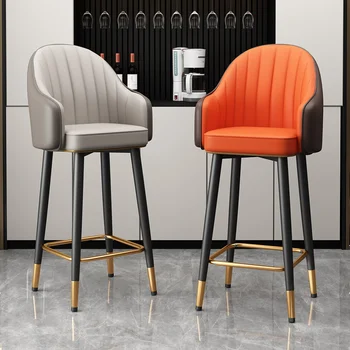 Prízvuk Dizajnér Kancelárske Stoličky Bar Luxusné PU Kožené Minimalistický, barové Stoličky Vonkajšie Taburete Alto Obchodné Nábytok YQ50BC