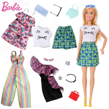 Pôvodné Barbie Mix Bábika Obliekať Módne Oblečenie Bábiky Topánky Nastaviť Bábiky Hračky Dievčatá Bábiky, Príslušenstvo Hrať House Party Dievčatá Darček