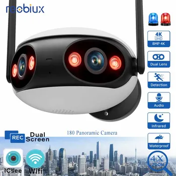 Reobiux Wifi 8MP Kamera HD IP Cam Vonkajšie bezpečnostné Kamery Panoramatická Kamera s AI Detekcia Pohybu Cez ICsee Ovládanie