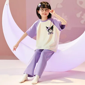 Sanrio Kawaii Anime Kuromi Domáce Oblečenie Roztomilý Kreslený Dievčenskú Srdce Cinnamoroll Pohodlné Pajama Nastaviť Hračky pre Dievčatá