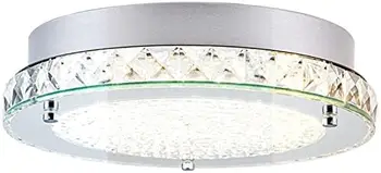 Stropné svietidlo Minimalistický LED Flush Mount Svietidlo 13-Palcový Moden Krištáľový Luster Stmievateľné Kúpeľňa Svetlo s 4000 K Dayl