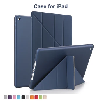 Tablet Case pre IPad 10.2 9.7 2018/2017 5/6. Vzduchu 3 10.5 Mäkké Kožené puzdro Smart Cover pre Ipad 2/3/4 Mini 1/2/3/4/5 Tabuľka Prípade