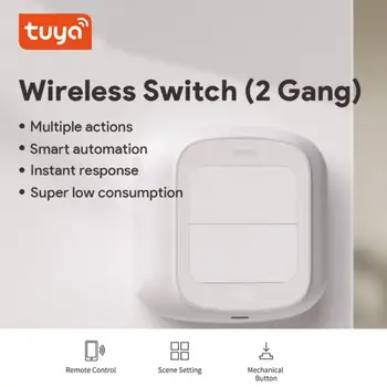 Tuya ZigBee/WiFi Bezdrôtové 6 Scény Prepínač Tlačidlo Napájaný Z Batérií Vysielač Smart App Automatizácie 2 Gang Pre Inteligentný Život