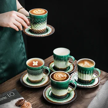 Tyrkysové káva hrnček s tanier tvorivých procesov hrnček vytiahnuť hrnček office šálku čaju darček