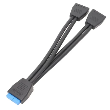 USB 3.0 Rozšírenie Hlavičky Kábel, 19/20 Pin 1 2 Y Splitter Rozšírenie Adaptér Dropship