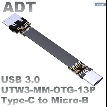USB3.0 samec samica plochá, tenký a dlhý predlžovací kábel Typ-C micro-B rohu