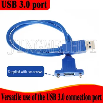 USB3.0 čistej medi mužov a žien prenos dát predlžovacieho kábla 0,3 m-5m s ušami pre pevné USB porty s otvory pre skrutky