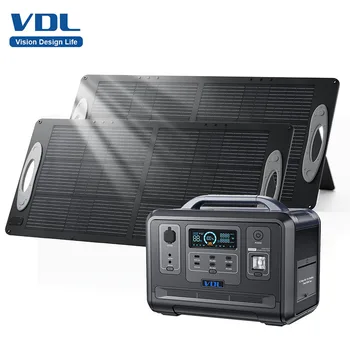 VDL HS1200-960Wh, 1200W Prenosné elektrické Stanice, 2*Solárny Panel 100W, Rýchle Nabíjanie Generátor pre Domáce Outdoor Camping Núdzové