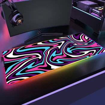 Veľké RGB Počítač Gaming Mouse Mat Vrstiev Kvapaliny protišmykovým Gumovým LED Mousepad S Podsvietený Umenie Hernú Podložku pod Myš, Stolové Hry Mat