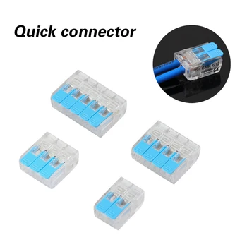 Vodič 10/30/50/100KS Mini Rýchle Pripojenie nastaviť Univerzálny Kompaktný Drôtu Konektor Plug-in Drôt Terminálu Domov Konektor Modrá