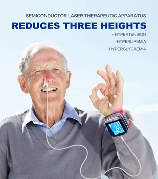 Vysoký Krvný Tlak, Srdcovo-cievne Ochorenia, Nádcha Zlepšenie Sluchu 650nm Akupunktúra Hyperlipemia Štyri Farebné Laserové Hodinky