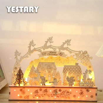 YESTARY 3D Puzzle Deti Hračky, Vianočné Darčeky DIY Montáž Hračky, Vianočné Svetlá 3D Drevené Puzzle Pre Deti Predstavuje obrazová Skladačka