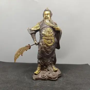 Čína Vypracovanie Bronzová Socha Geomantic Propitious Bohatstvo 'Guan Yu' Kov Remesiel Domáce Dekorácie